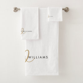 Monograma moderno en oro blanco con letra script