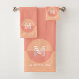 Monograma moderno geométrico rosado negrita