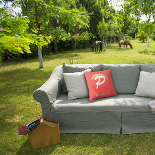 Monograma moderno Letra inicial Cojín decorativo n