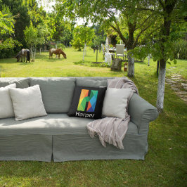 Monograma moderno Letra inicial Cojín decorativo n