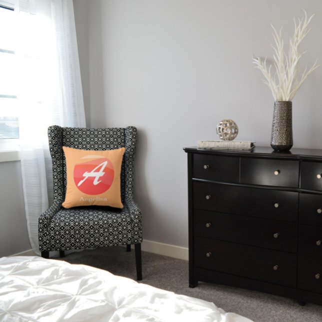 Monograma moderno Letra inicial Cojín decorativo n (Subido por el creador)