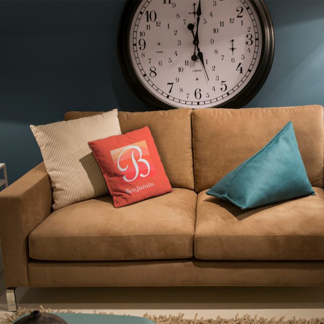 Monograma moderno Letra inicial Cojín decorativo n (Subido por el creador)