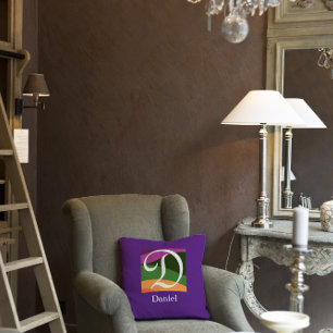 Monograma moderno Letra inicial Cojín decorativo p