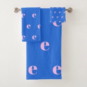 Monograma moderno Letra inicial rosa azul brillant