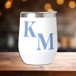Monograma moderno Minimalista azul pálido