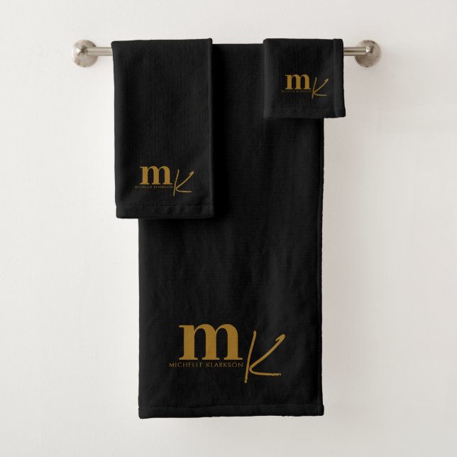 Monograma moderno Minimalista de oro negro (In situ)