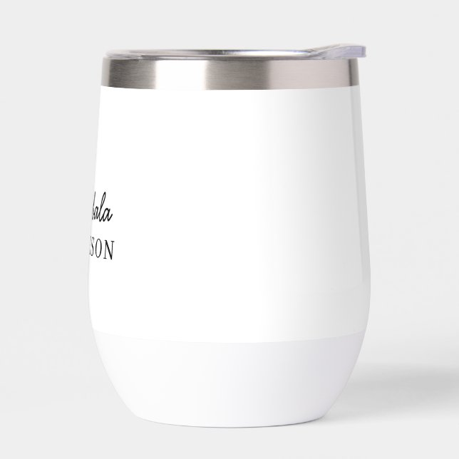 Monograma Moderno Minimalista Limpio Blanco Simple (Izquierdo)