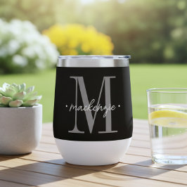 Monograma moderno minimalista negro blanco
