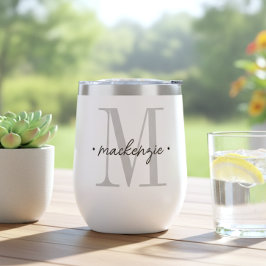 Monograma moderno minimalista negro blanco