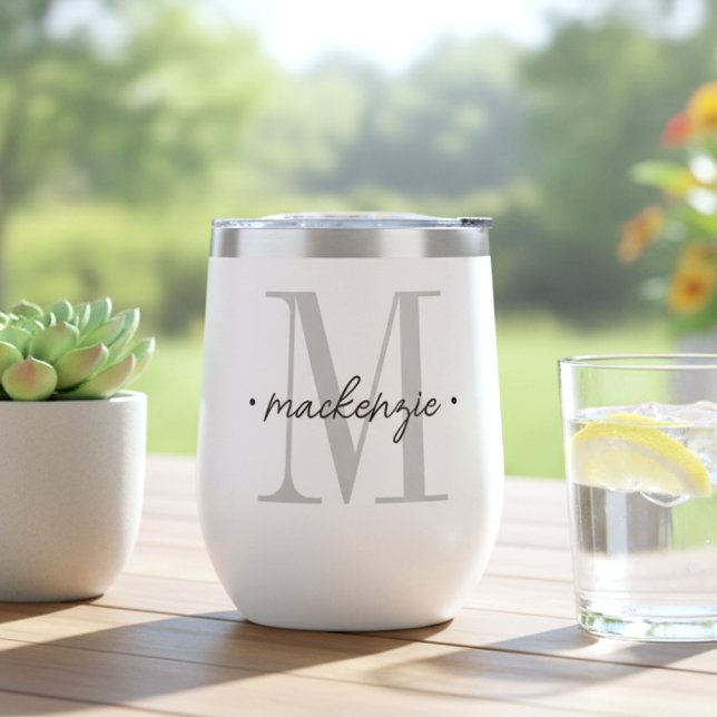 Monograma moderno minimalista negro blanco (Subido por el creador)