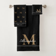Monograma moderno Oro blanco blanco elegante remol
