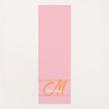 Monograma moderno rosado Mat inicial de yoga