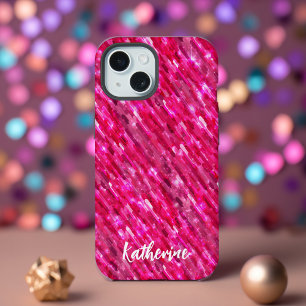 Monograma moderno y de moda con brillo rosa calien