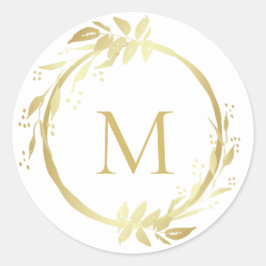 Monograma Navidades blancos de oro Sello para sobr