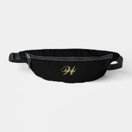 Monograma negro dorado personalizado l Riñonera mi