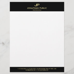 Monograma negro elegante del oro blanco del papel