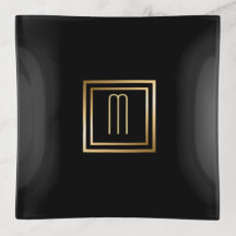 Monograma negro elegante simple