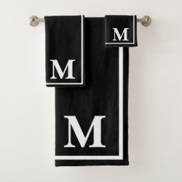 Monograma negro y blanco elegante moderno