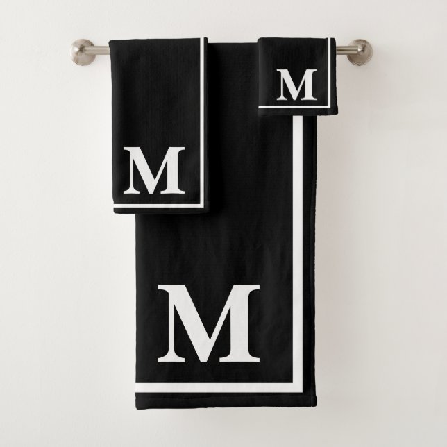 Monograma negro y blanco elegante moderno (In situ)