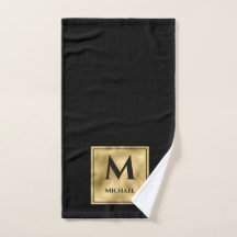 Monograma negro y dorado Elegante lujo