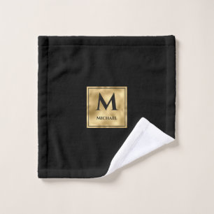 Monograma negro y dorado Elegante lujo