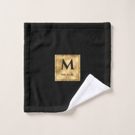 Monograma negro y dorado Lujo elegante