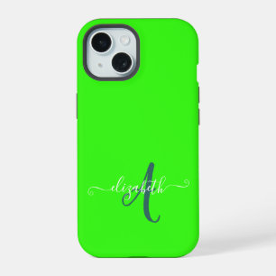 Monograma neón fluorescente verde
