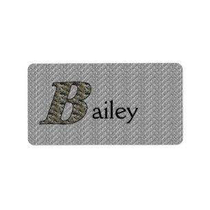 Monograma Nombre B Etiqueta Floral Hidrangea