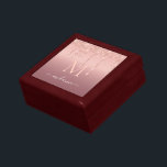 Monograma Nombre Texto Rosa Purpurina de oro Caja<br><div class="desc">Casilla de regalo con nombre de monograma Texto Rosa de oro Purpurina Rubor Sparkle Aniversario Personalizado - Regalos de Fiesta o boda / suministros - Añadir su carta / nombre - Texto o Eliminar - Hacer su regalo especial - Redimensionar y mover o eliminar y agregar texto / elementos con...</div>