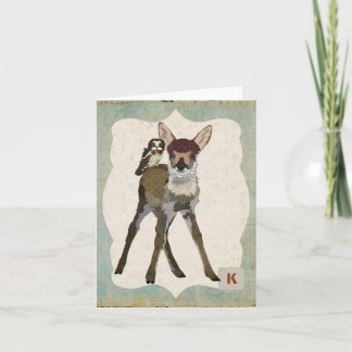 Monograma Notecard de FAWN y OWL