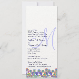Monograma Nuevos tamaños 4.25x9.25 Invitación a ma