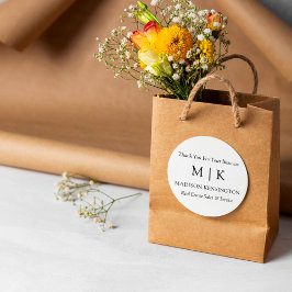 Monograma o Agregar logotipo Pegatina de regalo de