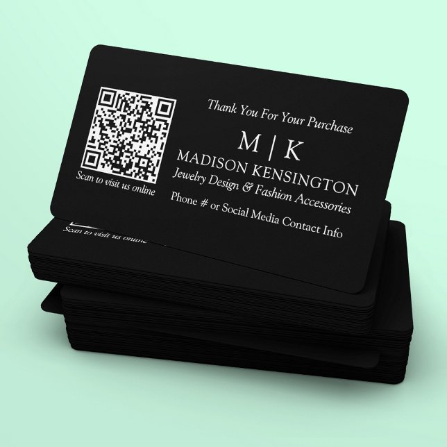Monograma o Añadir logotipo Empresa QR Tarjeta de  (Edit to Customize text, colors and more)