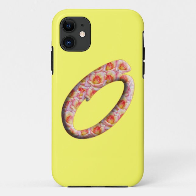Monograma O en Rosas Patrón Iphone 5 Funda (Reverso)