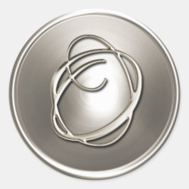 Monograma O plateado Sello para sobres