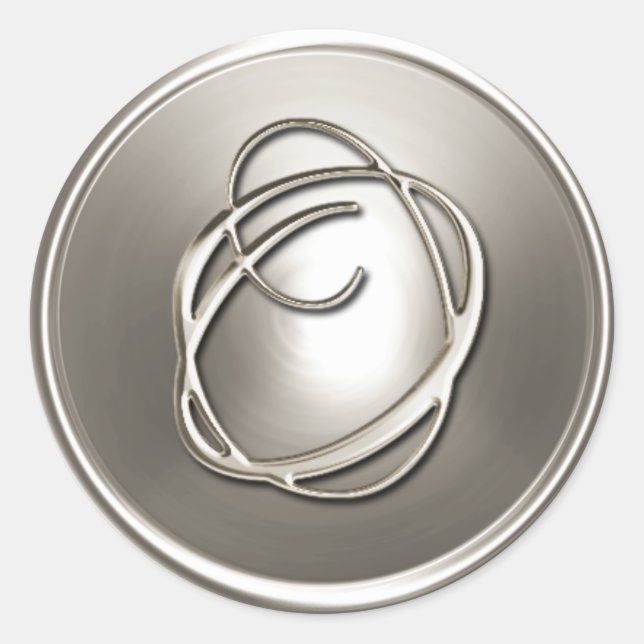 Monograma O plateado Sello para sobres (Anverso)