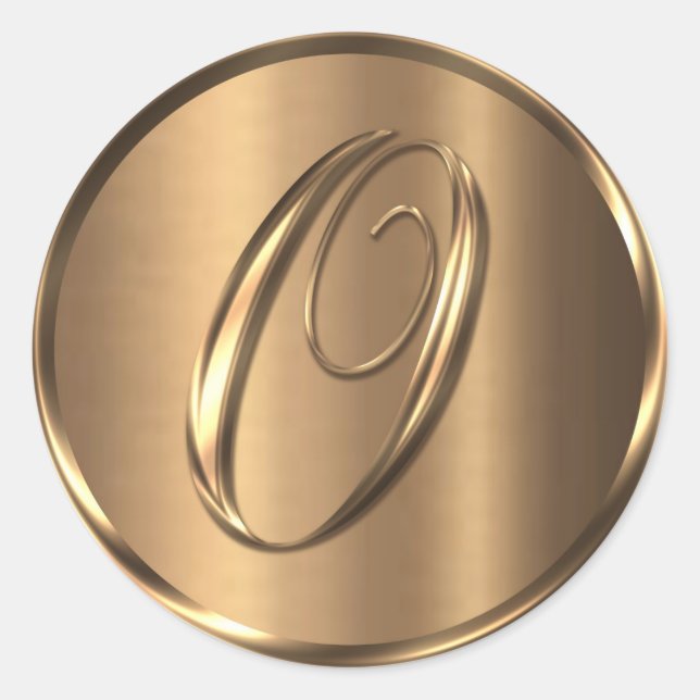 Monograma O Sello para sobres de bronce no METÁLIC (Anverso)
