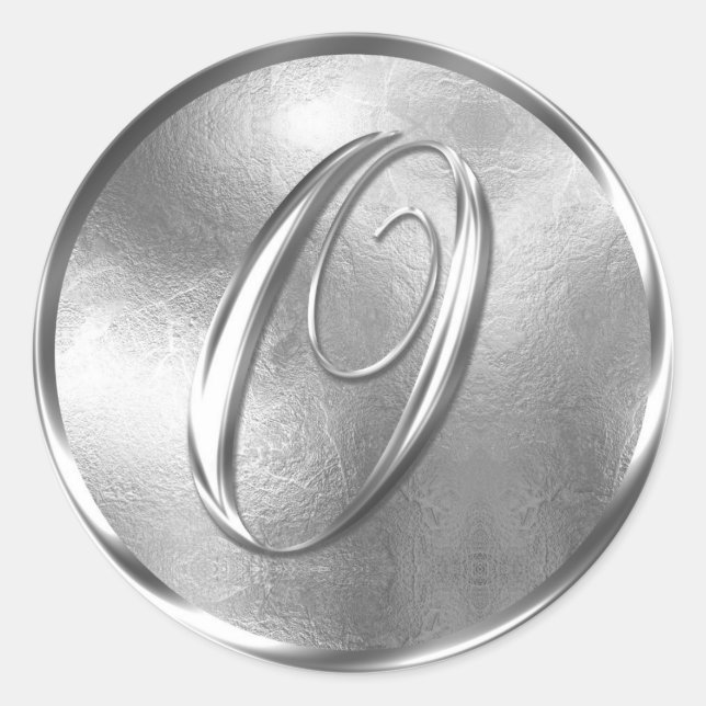 Monograma O Sello para sobres plateado no METÁLICO (Anverso)