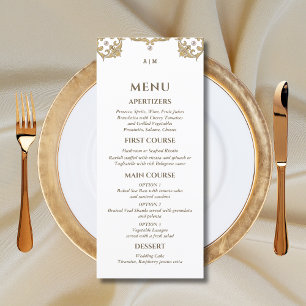 Monograma Ornate Victorian Vintage Wedding Menú