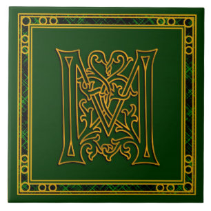 Monograma "oro irlandés de M en" las baldosas