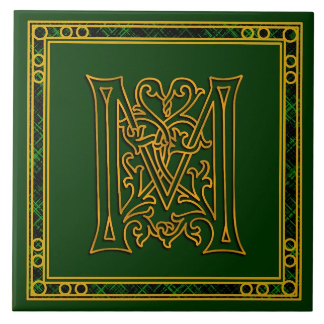 Monograma "oro irlandés de M en" las baldosas (Frente)