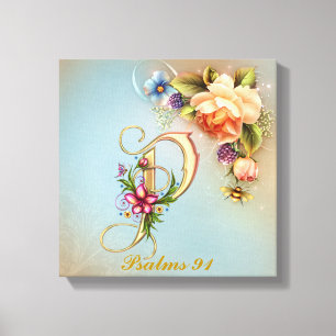 Monograma P Lienzo envuelto premium (brillante)