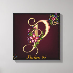 Monograma P Lienzo envuelto premium (brillante)