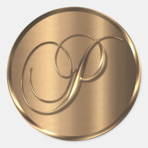 Monograma P Sello para sobres de bronce no METÁLIC