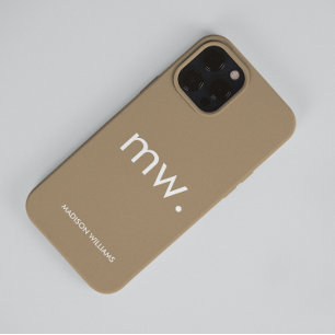 Monograma Pastel Elegante Funda Minimalista Femeni