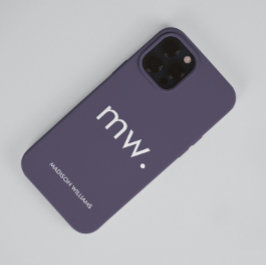 Monograma Pastel Elegante Funda Minimalista Femeni