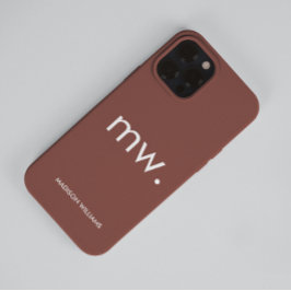 Monograma Pastel Elegante Funda Minimalista Femeni