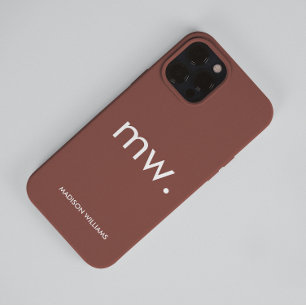 Monograma Pastel Elegante Funda Minimalista Femeni