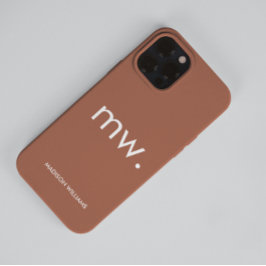 Monograma Pastel Elegante Funda Minimalista Femeni