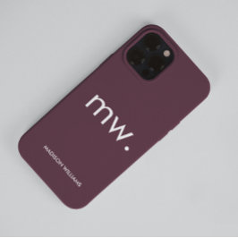 Monograma Pastel Elegante Funda Minimalista Femeni